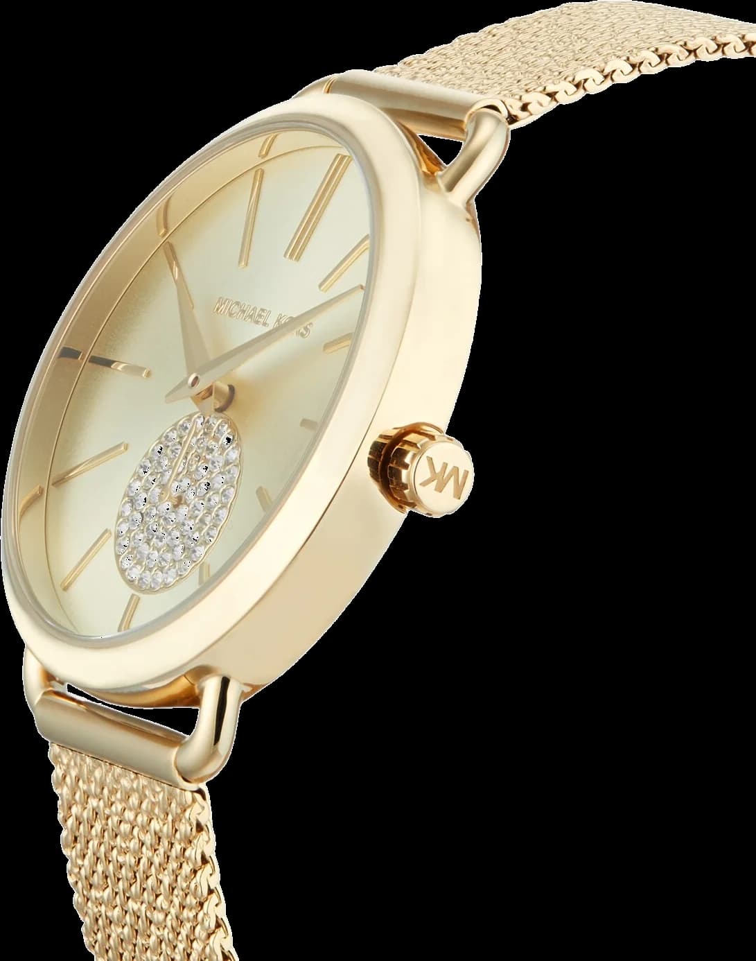 Gros plan sur le cadran or de la Michael Kors MK3844