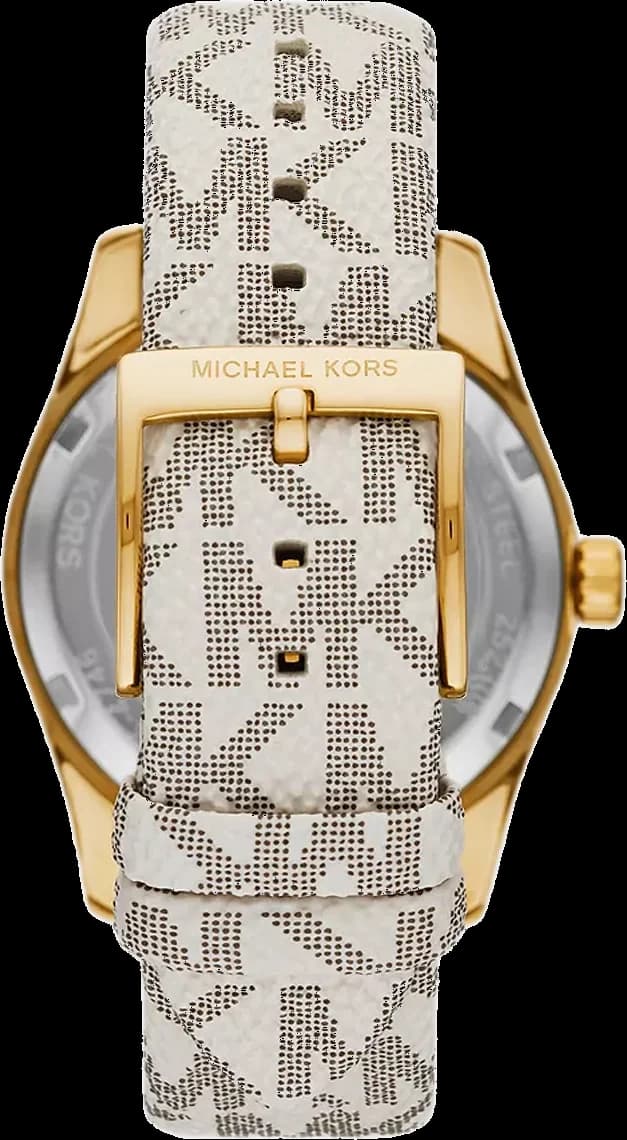 Gros plan sur le cadran blanc de la Michael Kors MK4746