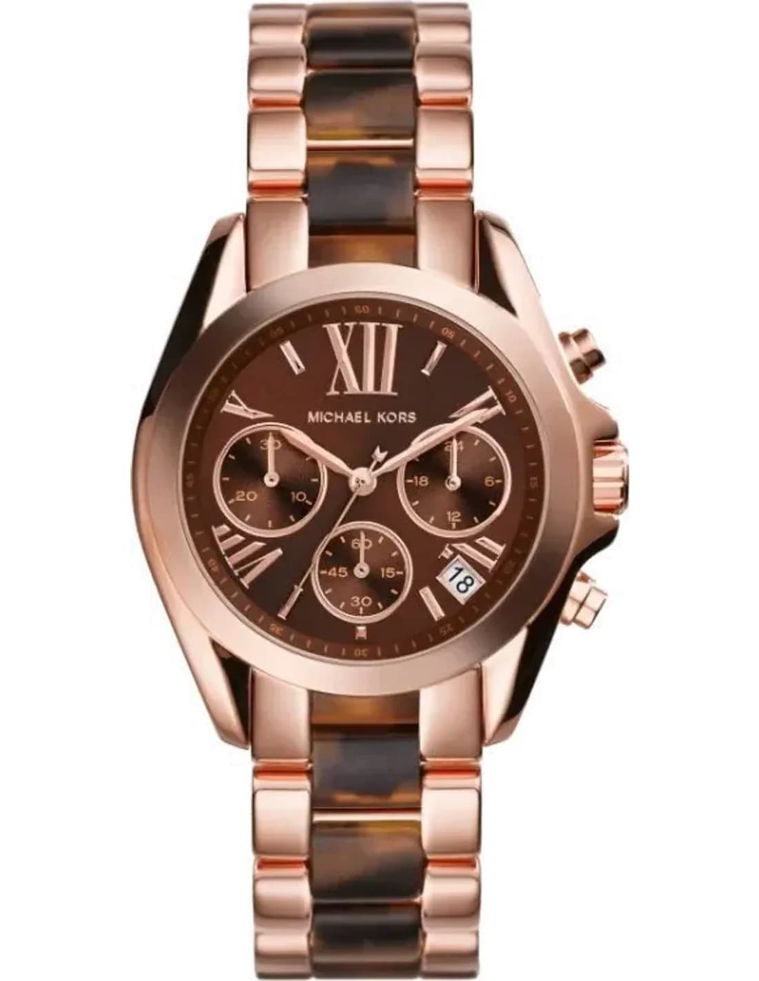 Montre Michael Kors MK5944 en Acier Doré Rose et Acétate Écailles de Tortue vue 2