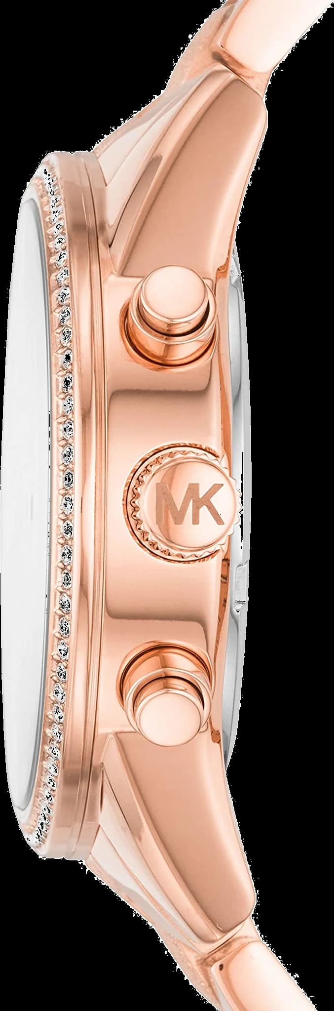 Gros plan sur le cadran or rose de la Michael Kors MK6598