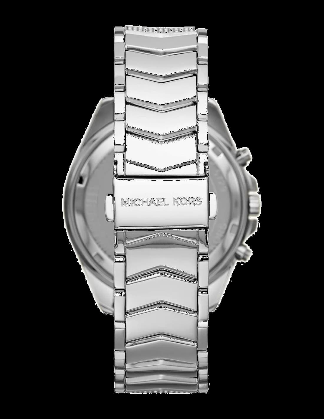 Gros plan sur le cadran argent de la Michael Kors MK6728