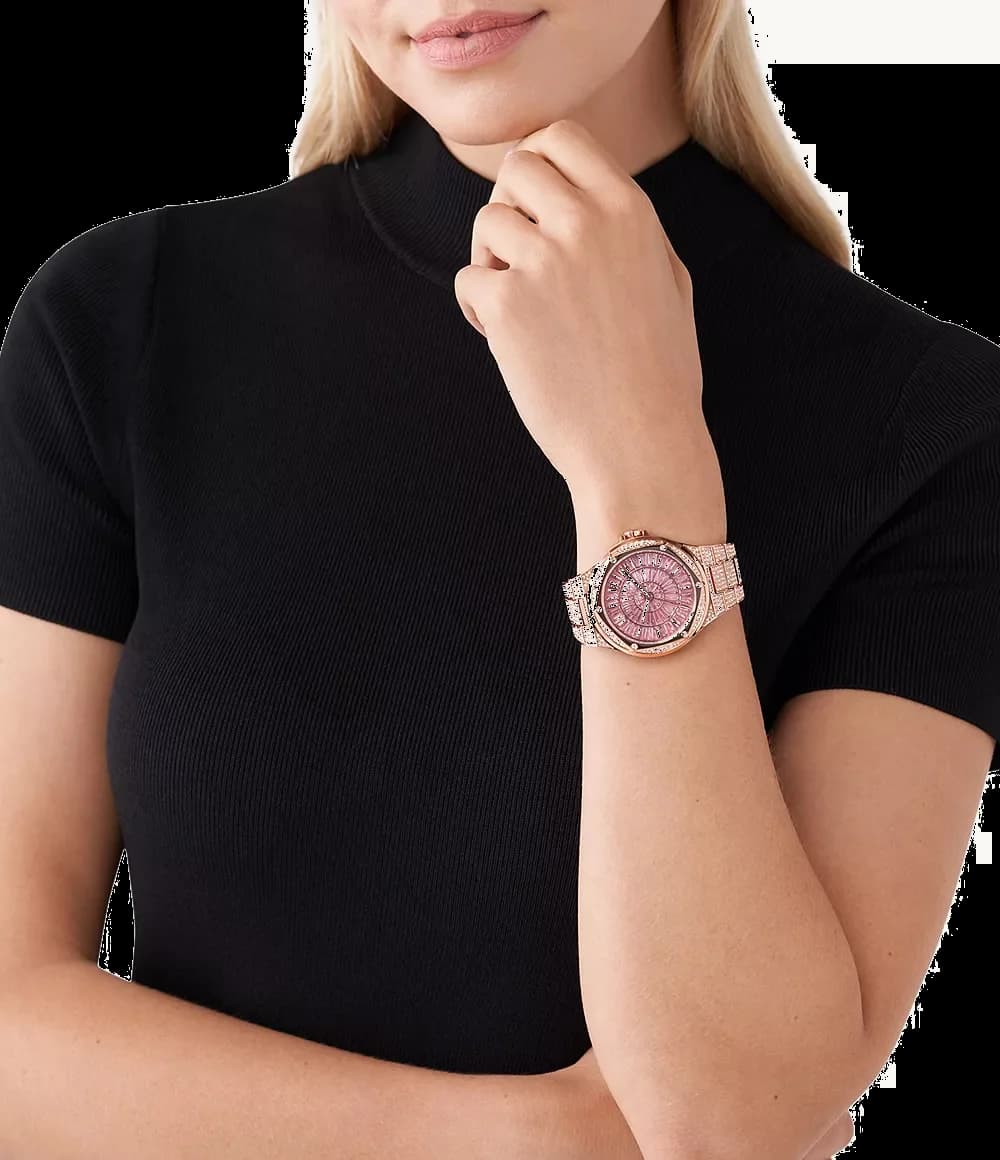 Michael Kors Lennox MK6992 Crystal-Set Dial Stainless Steel Bracelet Women's Watch vue 5