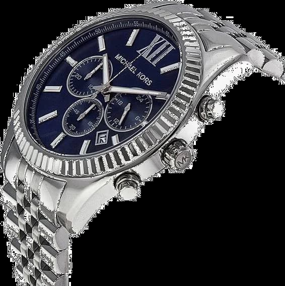 Gros plan sur le cadran bleu de la Michael Kors MK8280