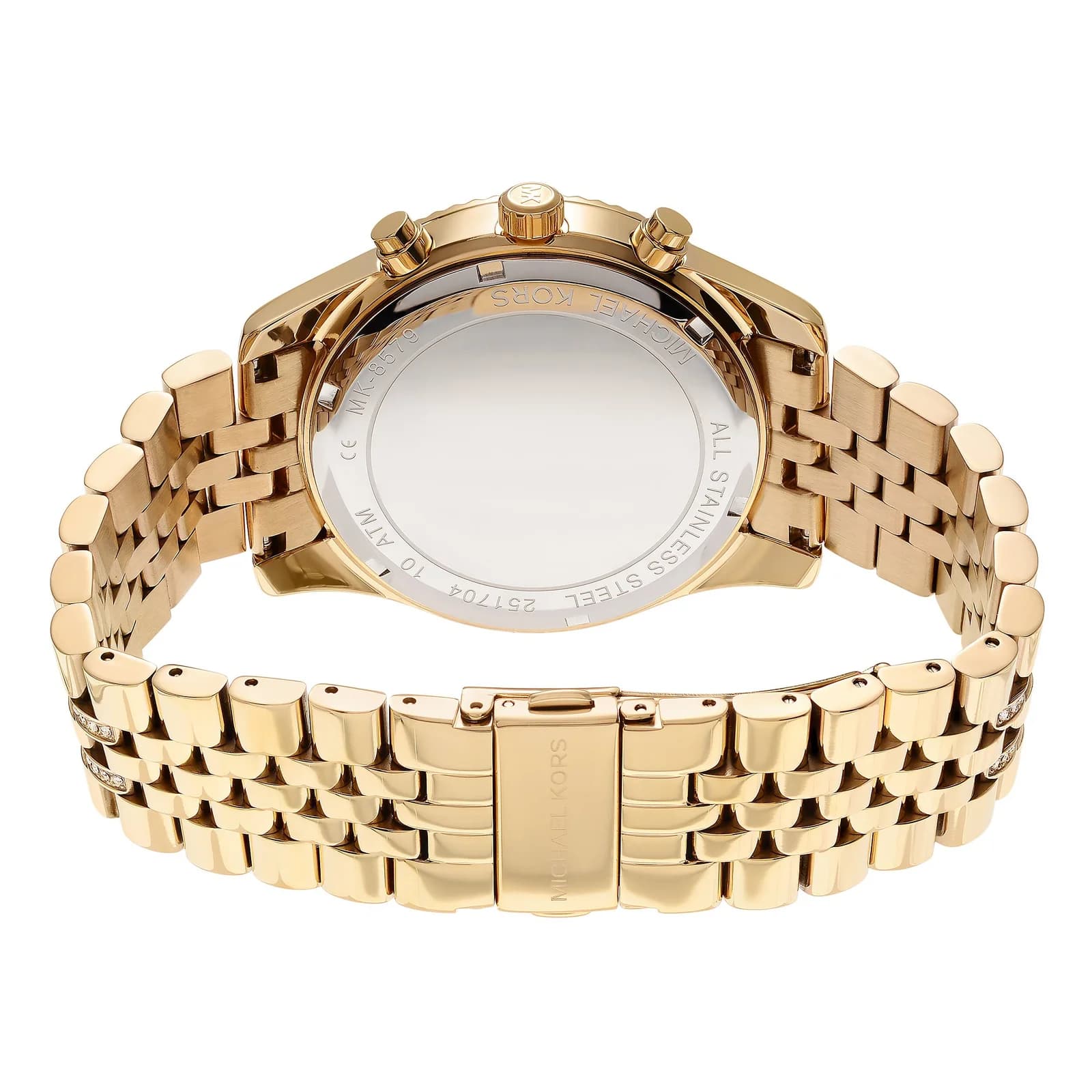 Gros plan sur le cadran argent de la Michael Kors MK8579