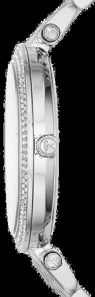 Gros plan sur le cadran argent de la Michael Kors MK3437