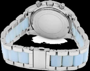 Montre Michael Kors Blair MK6137 Bracelet en acétate bleu et acier vue 4