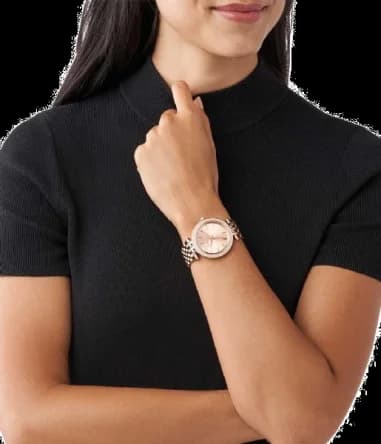 Montre Michael Kors Darci MK3192 ornée de cristaux en acier or rose vue 5