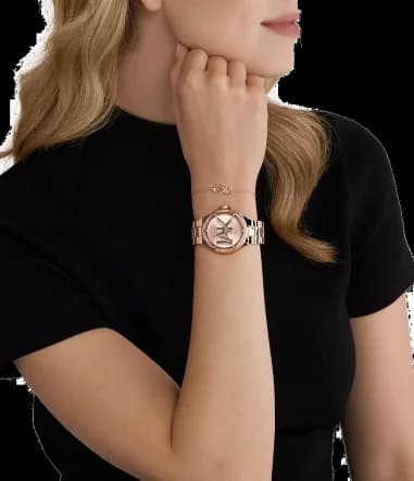 Michael Kors Lennox MK1063 Rose Gold Tone Bracelet Watch vue 5