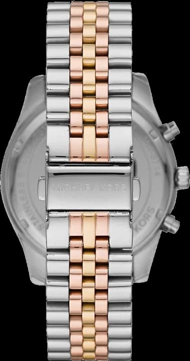 Montre Michael Kors Lexington MK8714 bicolore noir or rose bracelet acier vue 4