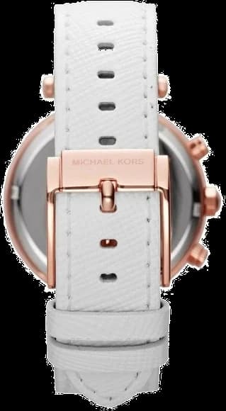 Montre Michael Kors MK2281 Chronographe en Acier Rose Gold et Cuir Blanc vue 4