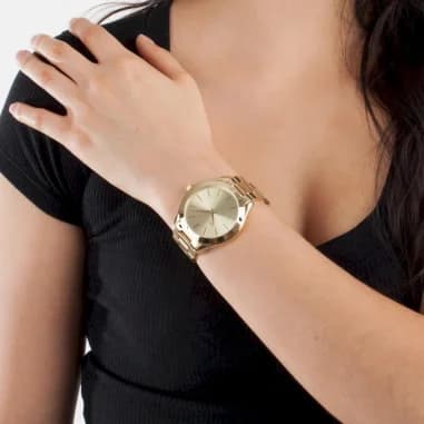 Michael Kors MK3179 Gold-Tone Stainless Steel Watch with Clean Dial vue 5