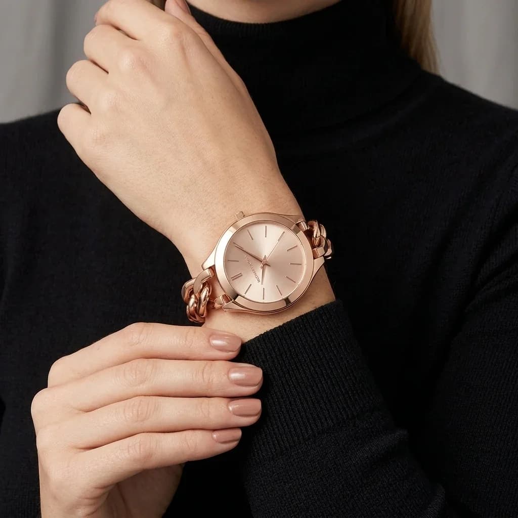 Michael Kors MK3223 Rose Gold Stainless Steel Stick Index Watch vue 5