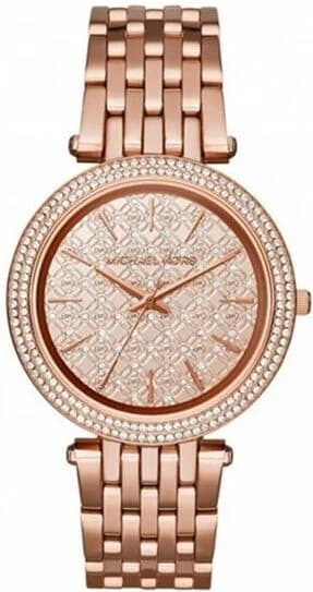 Gros plan sur le cadran or rose de la Michael Kors MK3399
