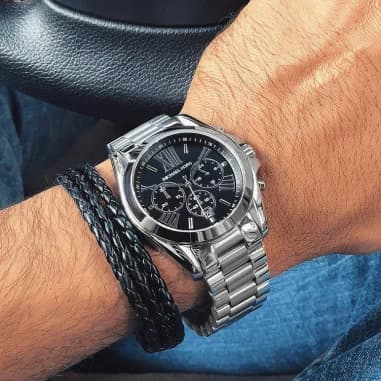 Michael Kors MK5705 Chronograph Stainless Steel Black Watch vue 5
