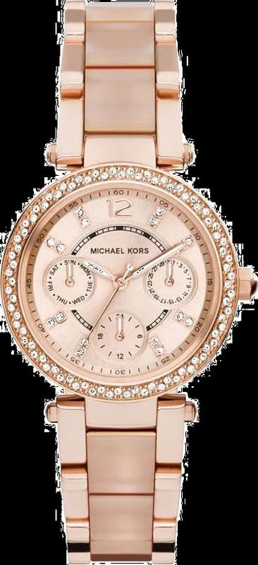 Michael Kors MK6110 montre femme, Cadran or rose, bracelet acier à maillons