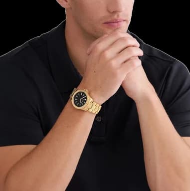 Michael Kors MK9078 Gold-Tone Stainless Steel Watch with Black Dial vue 5