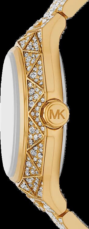 Gros plan sur le cadran or de la Michael Kors MK7398