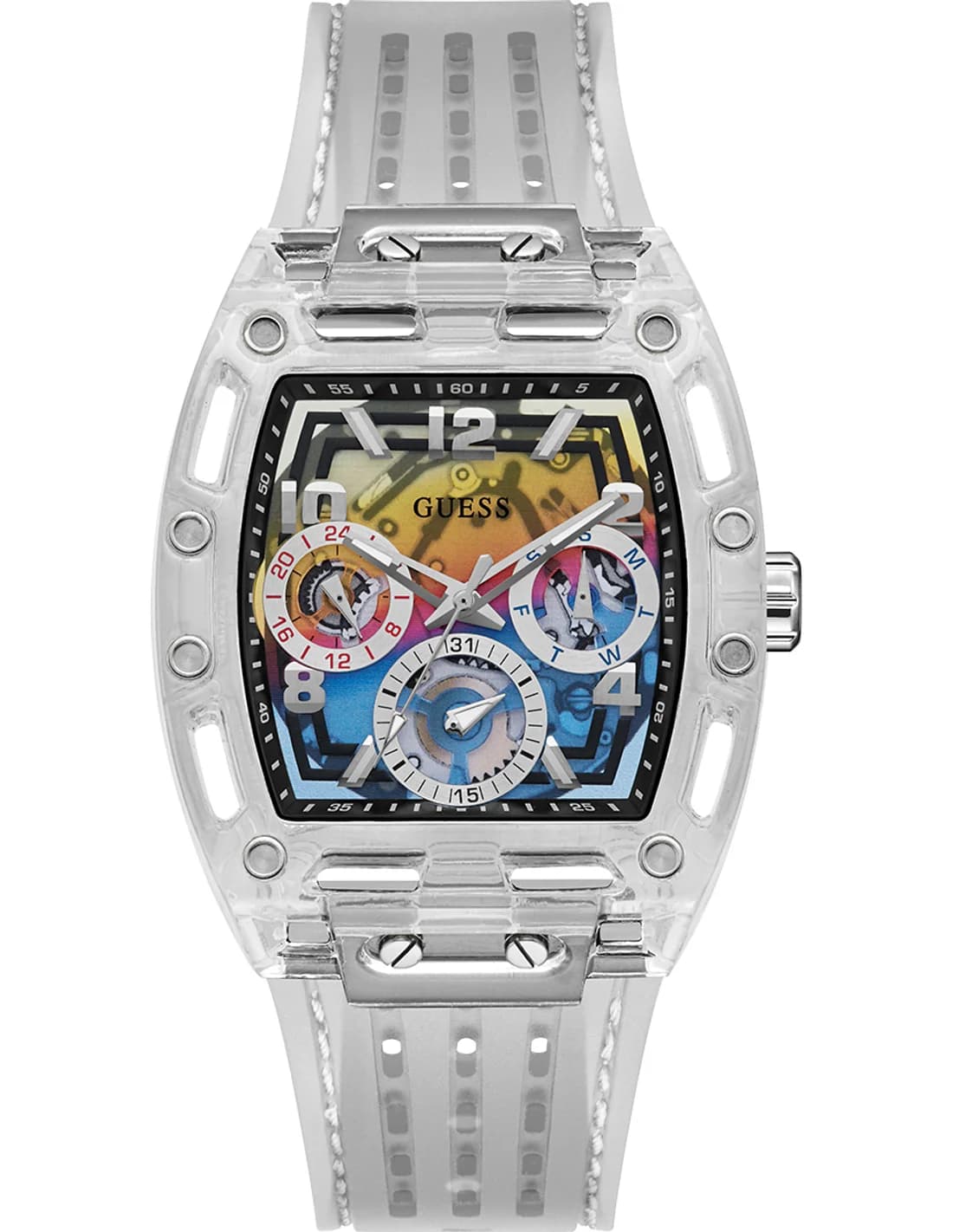 Montre Guess GW0499G3 homme cadran multicolore bracelet silicone