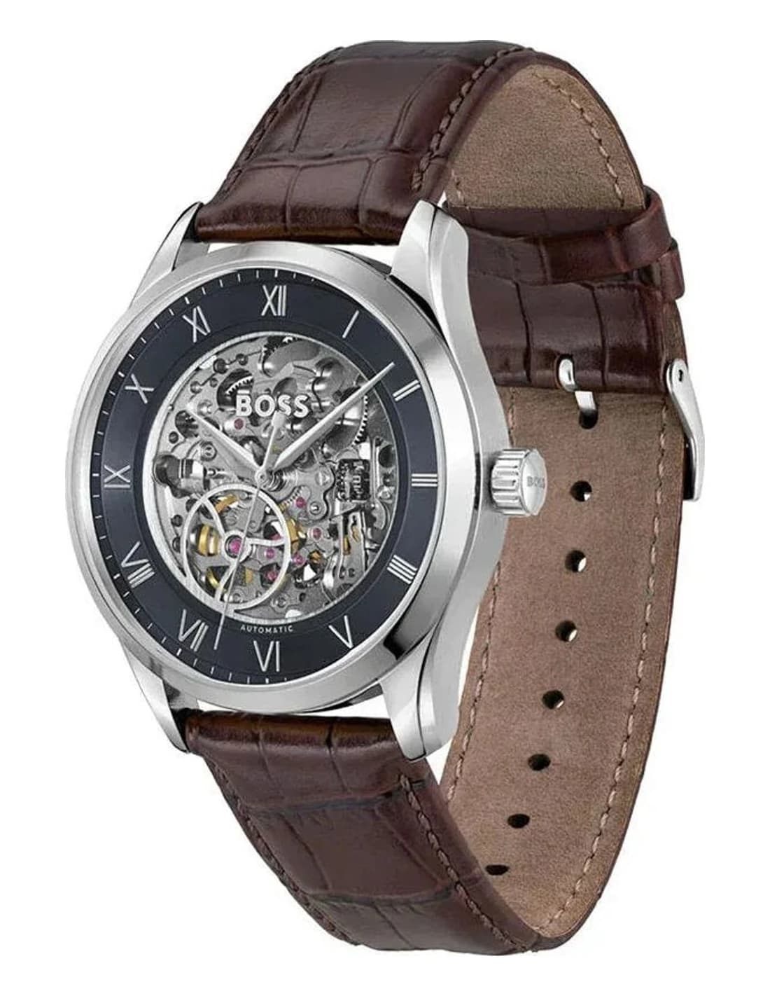 Gros plan sur le cadran bleu de la Hugo Boss 1514305