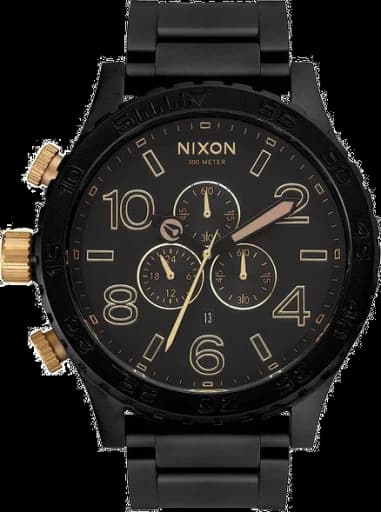 Nixon A083-1041 montre homme, cadran noir, bracelet acier noir et or