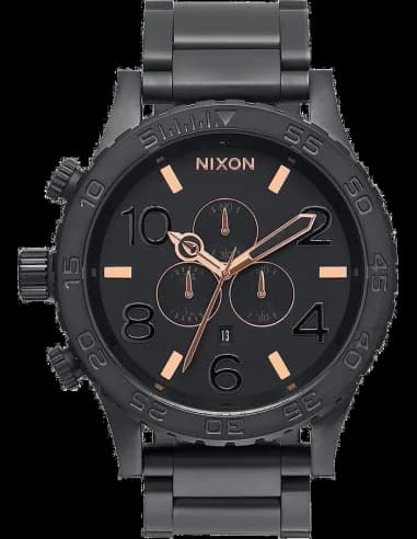 Nixon 51-30 Chrono A083-957 Chrono Black & Rose Gold Men's Watch