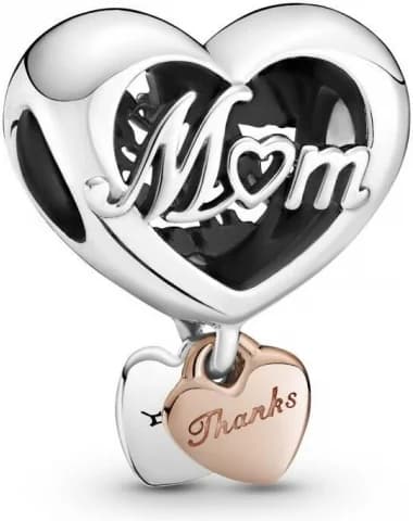 Pandora 789372C00 montre femme, argent et or rose coeur thank you mum