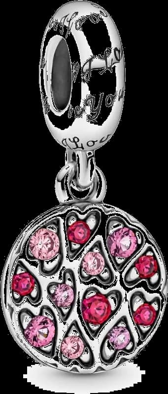 Pandora 799558C01 montre, coeur scintillant argent 925 avec cristaux roses
