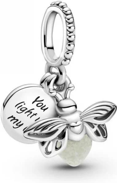 Pandora Charms silver Double Dangle Glow in the Dark Firefly Pandora Passions