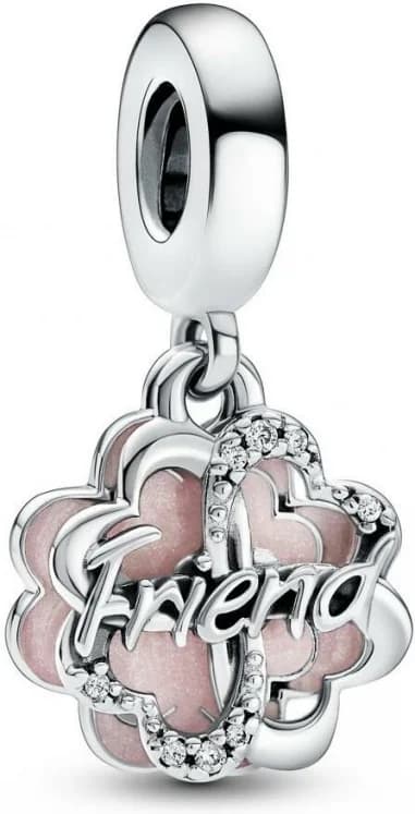 Pandora 792245C01 montre femme, trèfle argent et rose, détail doré