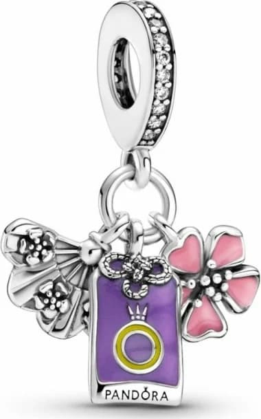 Pandora 799326C01 montre femme, pendentif sakura omamori et éventail japonais