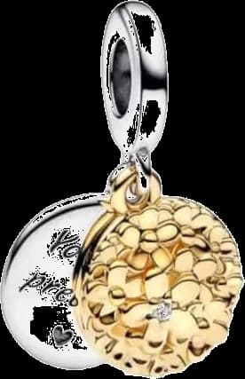 Pandora 109522 montre, charm pendante double marguerite bicolore