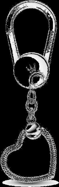 Key ring for women Pandora Moments Silver heart shape
