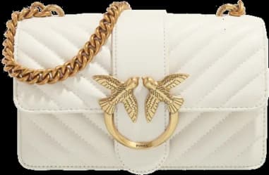 Pinko 107023-WHITE montre, cuir noir, bandoulière chaîne dorée