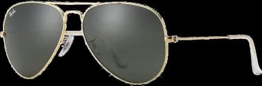 Lunettes de soleil Ray-Ban Aviator Large RB3025 W3234 en métal doré verres verts