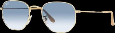 Ray-Ban RB3548 001/3F montre unisexe, lentilles bleues dégradées, monture dorée