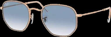 Ray-Ban RB3548 9202/3F montre unisexe, lentilles bleues dégradées, monture dorée rosé