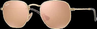Lunettes de soleil Ray-Ban Hexagonal Flat Lenses RB3548N 001/Z2 verres miroirs roses