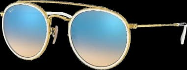 Lunettes de soleil Ray-Ban Round Double Bridge RB3647N 001/4O Verres miroir dégradés