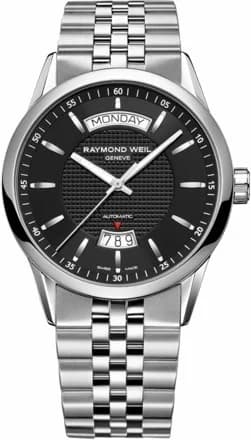Raymond Weil 2720-ST-20021 montre homme, cadran noir sur bracelet acier