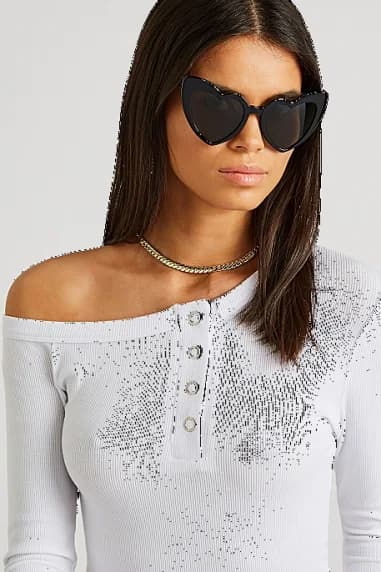 Lunettes de soleil Saint Laurent New Wave Loulou SL 181 forme coeur en acétate
