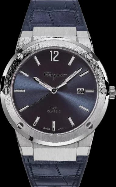 Montre Salvatore Ferragamo SFDT00319 Cadran Bleu Bracelet Cuir Bleu