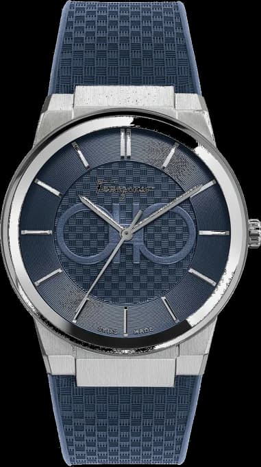 Salvatore Ferragamo SFHP00120 Watch in Steel and Blue Silicone