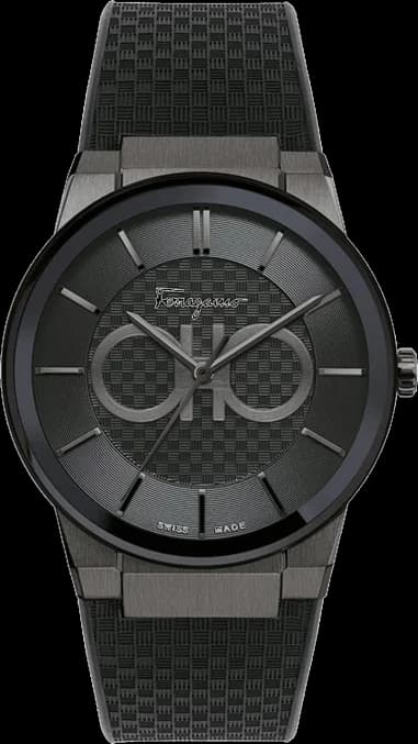 Montre Salvatore Ferragamo SFHP00320 en Acier et Bracelet Silicone Noir