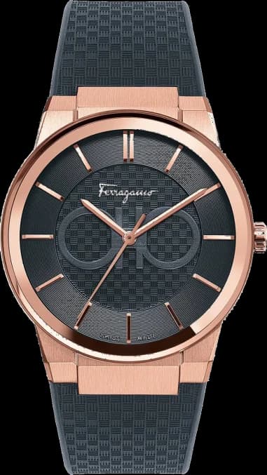 Salvatore Ferragamo watch SFHP00420 in Rose Gold Stainless Steel and Black Silicone