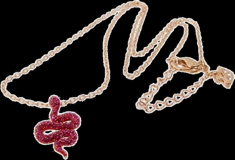 Swarovski Leslie 5438407 Rose Gold Plated Serpent Pendant Necklace with Red Crystals vue 5