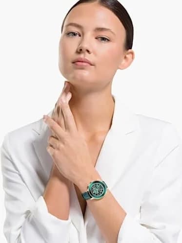 Montre Swarovski 5452498 Octea Lux Chrono Vert Émeraude et Cuir vue 5