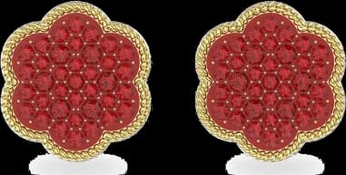 Swarovski 5597670 montre femme, boucles d'oreilles plaqué or avec cristaux rouges