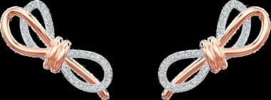 Swarovski 5447089 montre femme, boucles oreilles plaqué or rose nœuds cristaux blancs