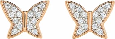 Swarovski Luna Pierced Butterfly Earrings in Rose Gold & Crystals