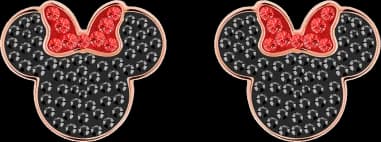 Swarovski 5446390 montre femme, boucles d'oreilles cristaux noirs et rouges rose